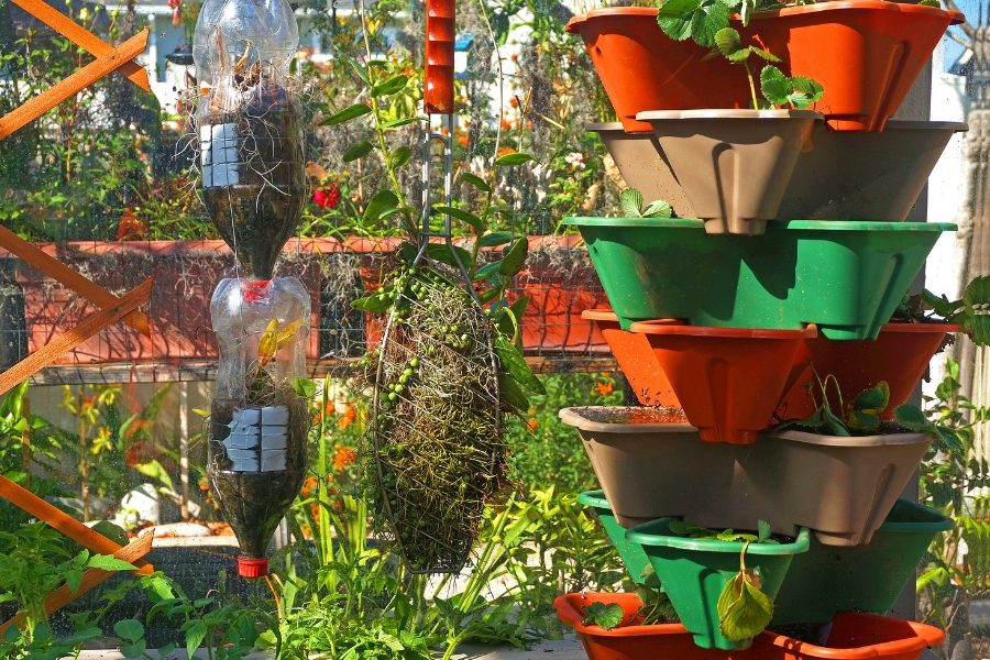 Recipientes para horta vertical